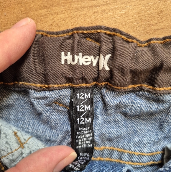Hurley Baby Boys’ Blue Denim Jeans – Size 12M - Picture 2 of 4